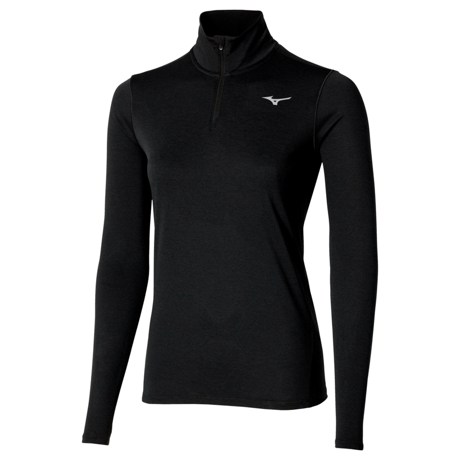 Mizuno Core Impulse Half Zip Long Sleeve Tee Black